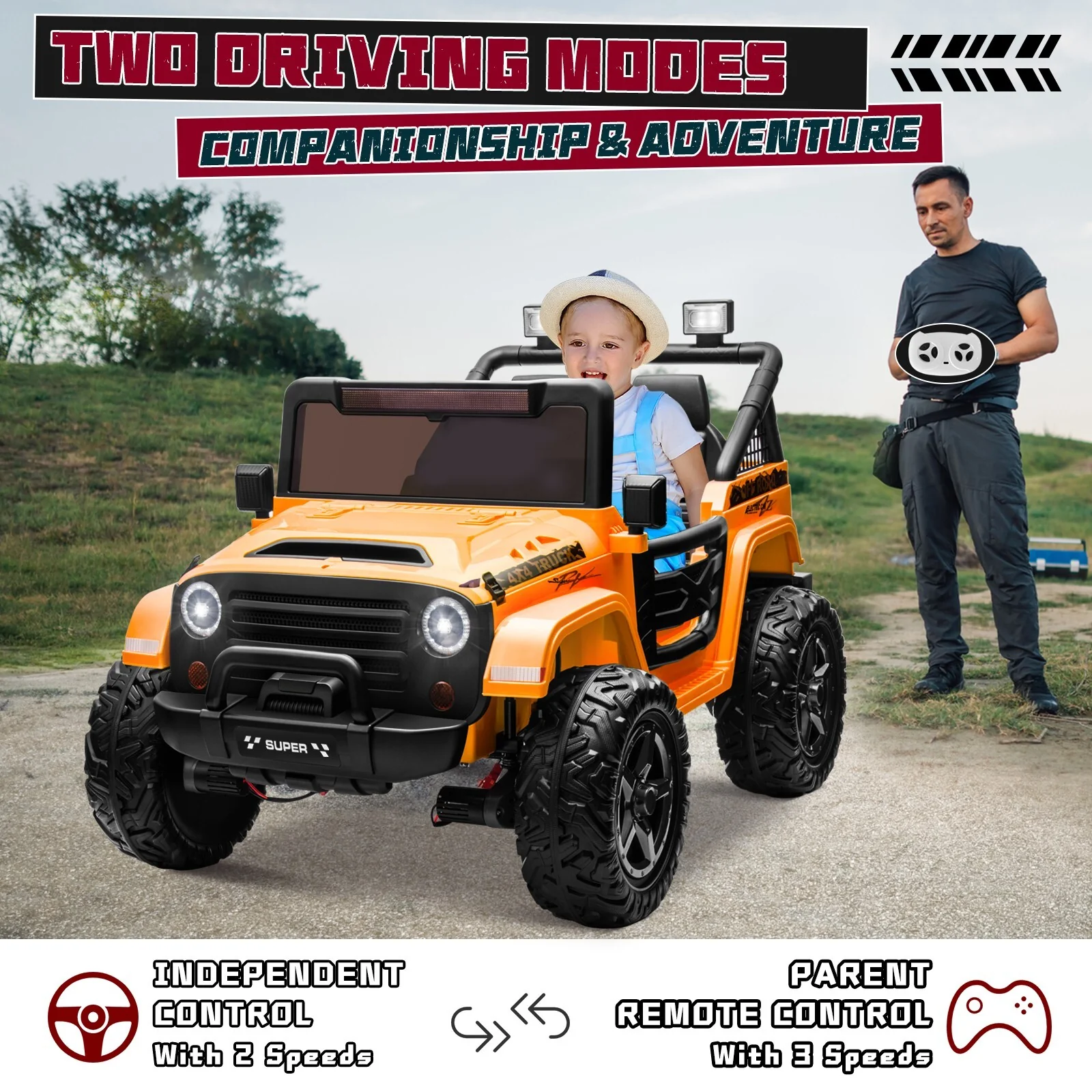 Kids Electric Ride-On Truck 24V 9AH Battery 4WD/2WD Multi-Color Power Car - Image 7