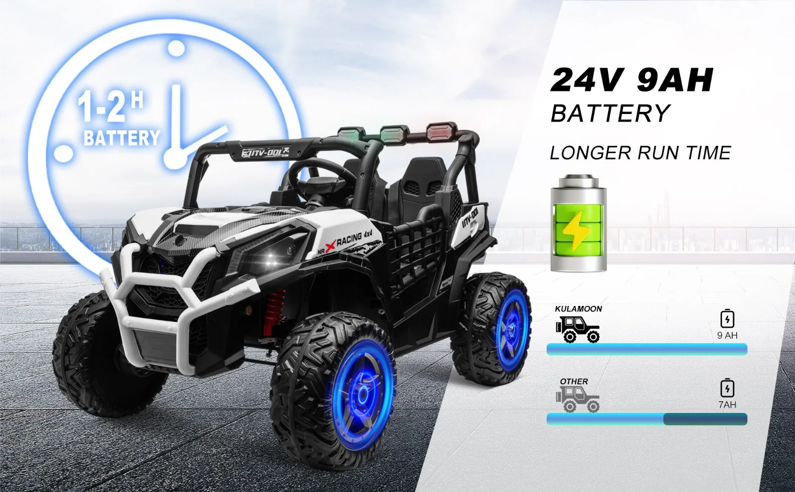 Electric Kids Ride-On 4WD/2WD UTV Truck with 24V Power, Bluetooth, and Music Features - Image 16
