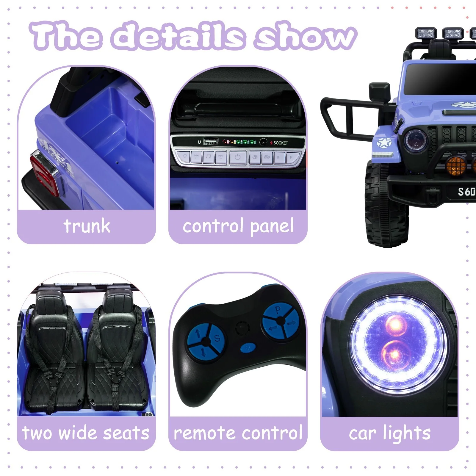 Kids Electric 12V Ride-On Jeep Truck with Remote Control and Powerful Battery - Image 2