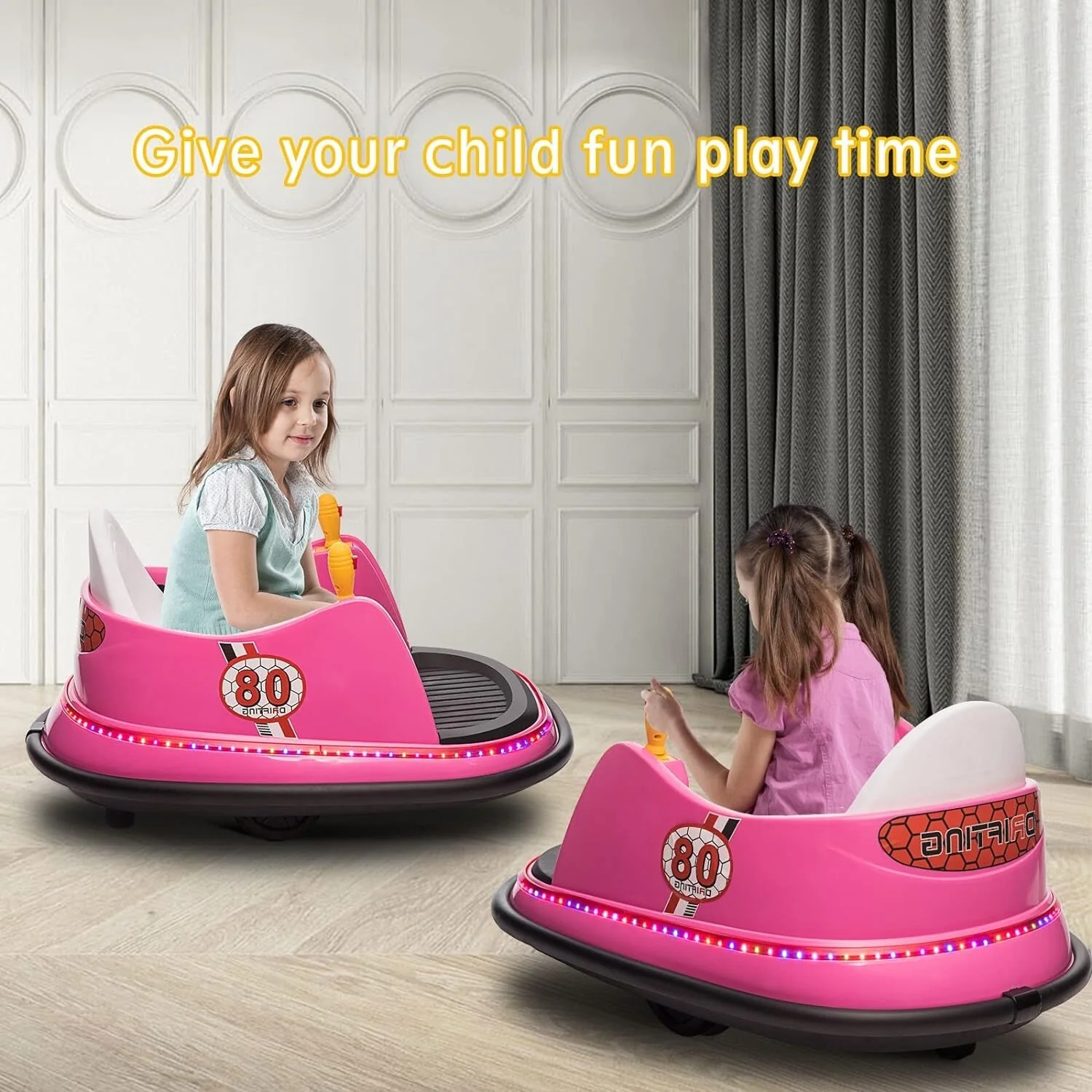 12V Kids Ride-On Bumper Car with Remote Control and 360° Spin Toddler Toy Pink - Image 7
