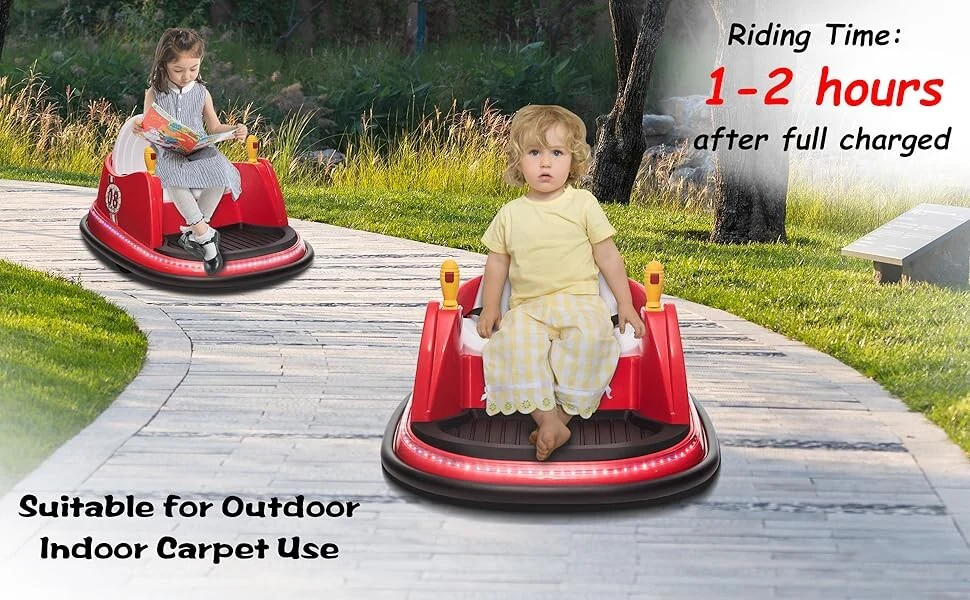 6V Remote Control Ride-On Bumper Car for Toddlers with Flashing Lights - Image 9