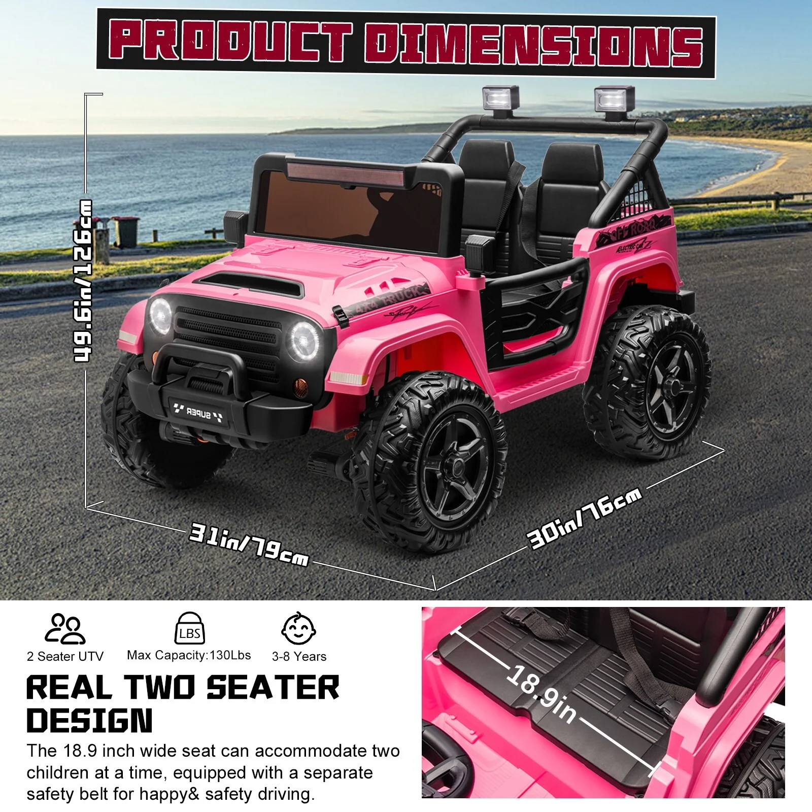 Kids Electric Ride-On Truck 24V 9AH Battery 4WD/2WD Off-Road Power Car - Image 3
