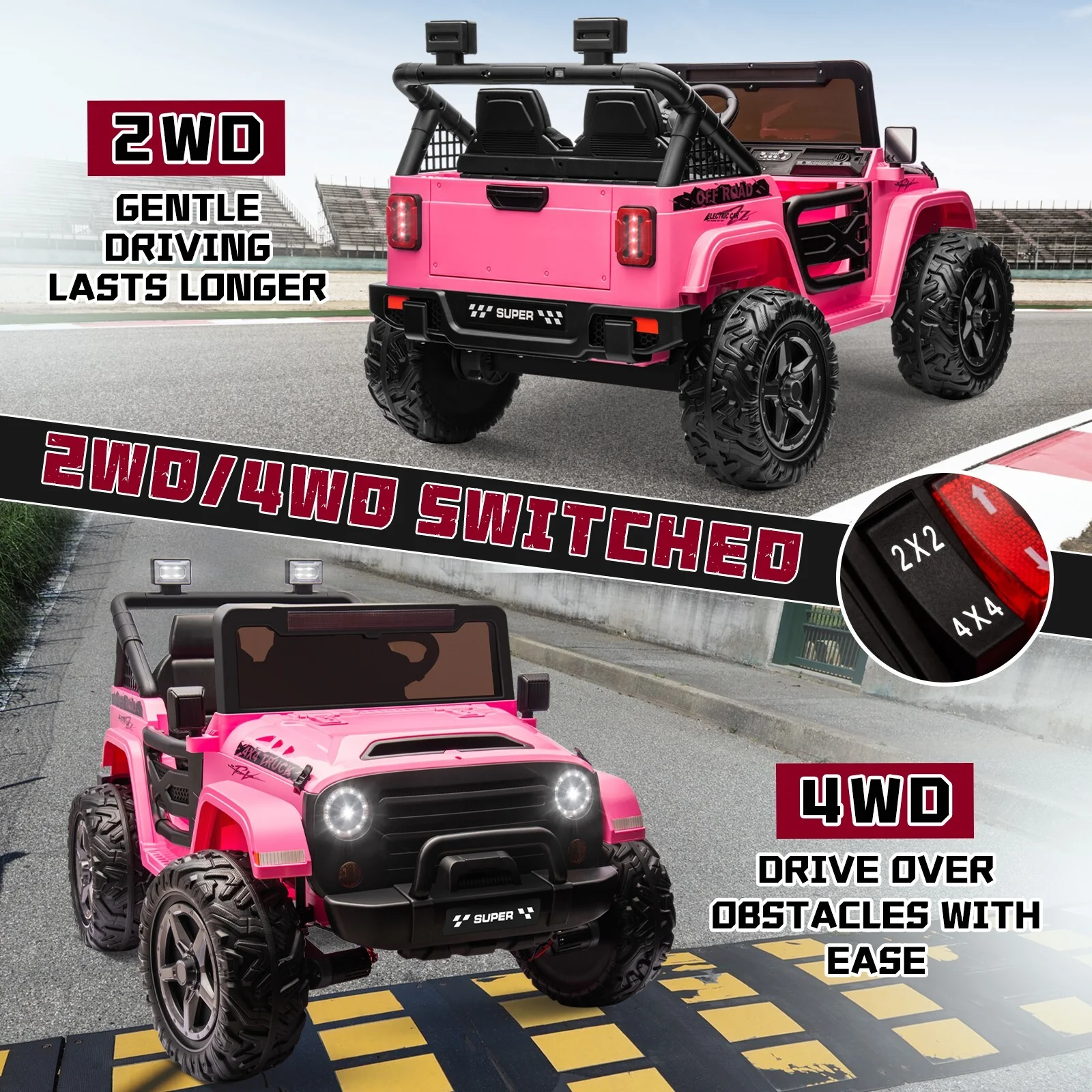 Kids Electric Ride-On Truck 24V 9AH Battery 4WD/2WD Off-Road Power Car - Image 4