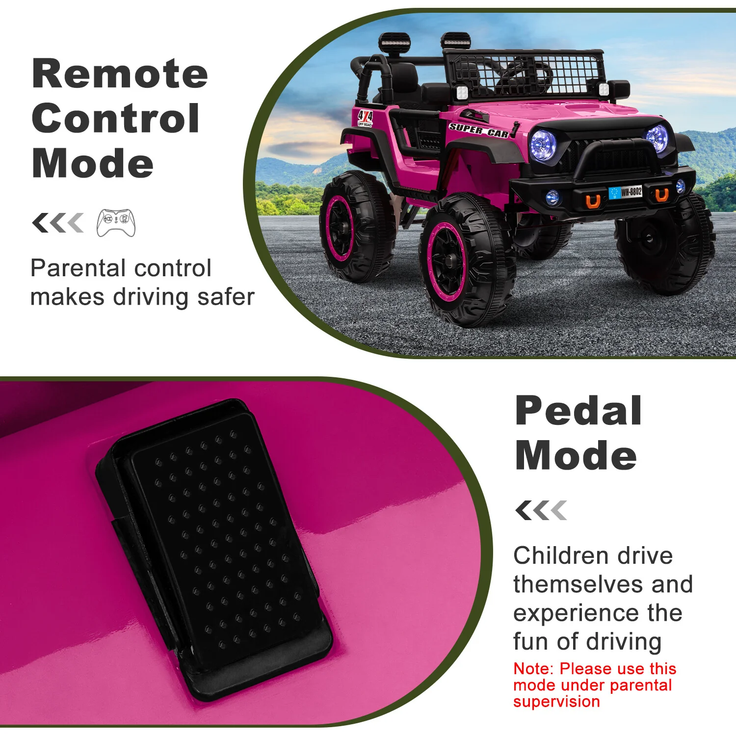 12V Electric Kids Ride-On Truck with Remote Control and 2 Seats - Image 8