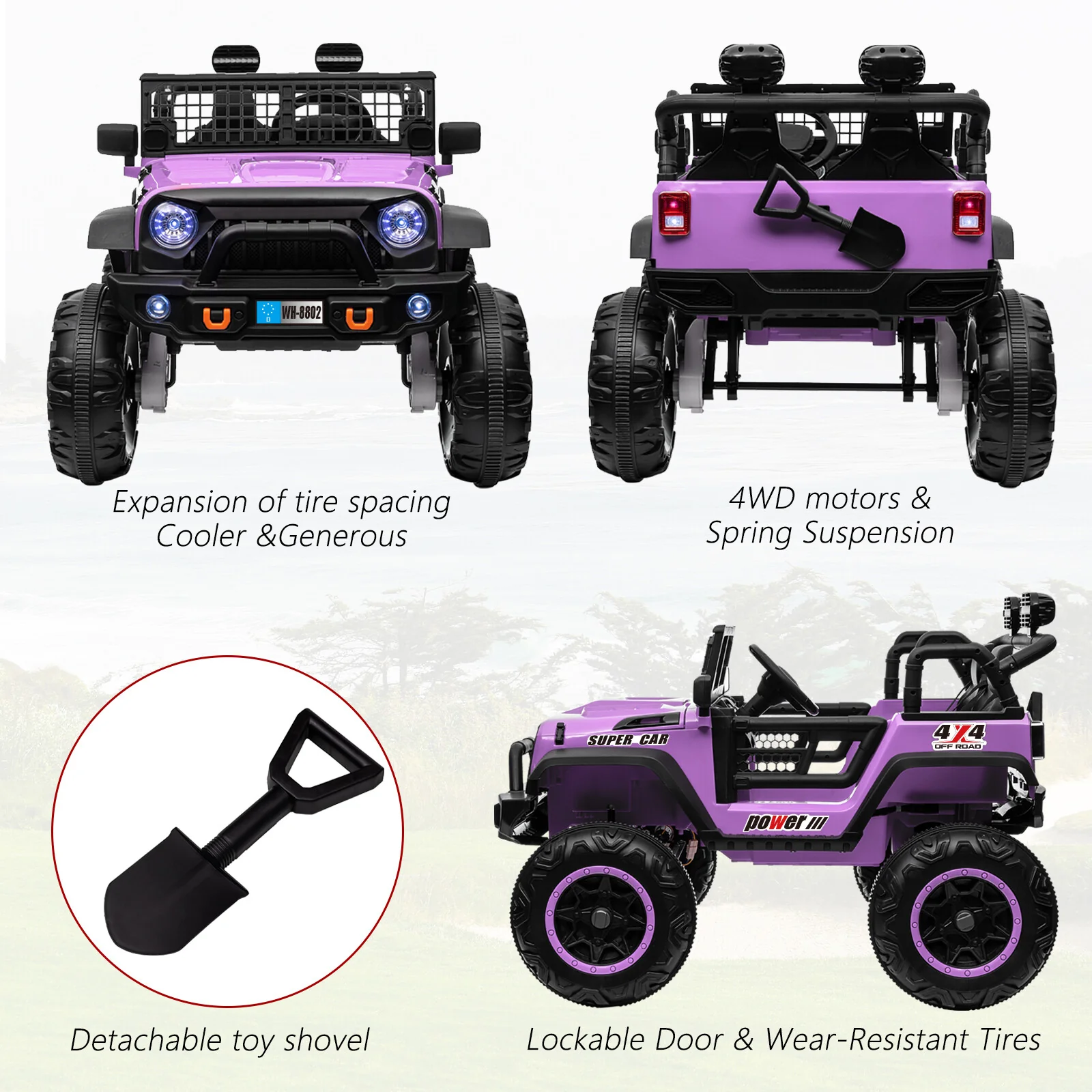 Kids 24V Electric Ride-On Truck with 2WD/4WD Switch and Dual Seats - Image 5