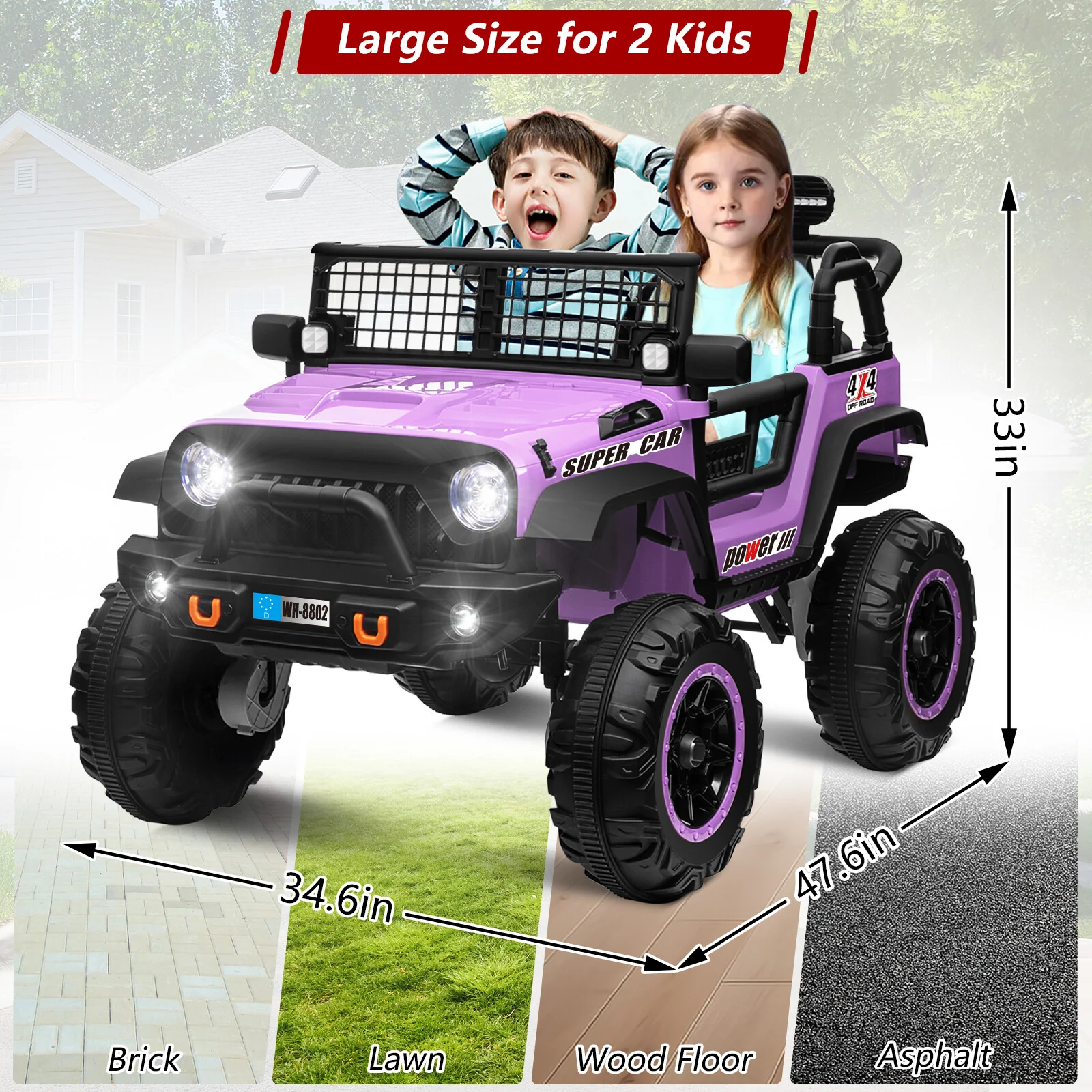 Kids 24V Electric Ride-On Truck with 2WD/4WD Switch and Dual Seats - Image 7