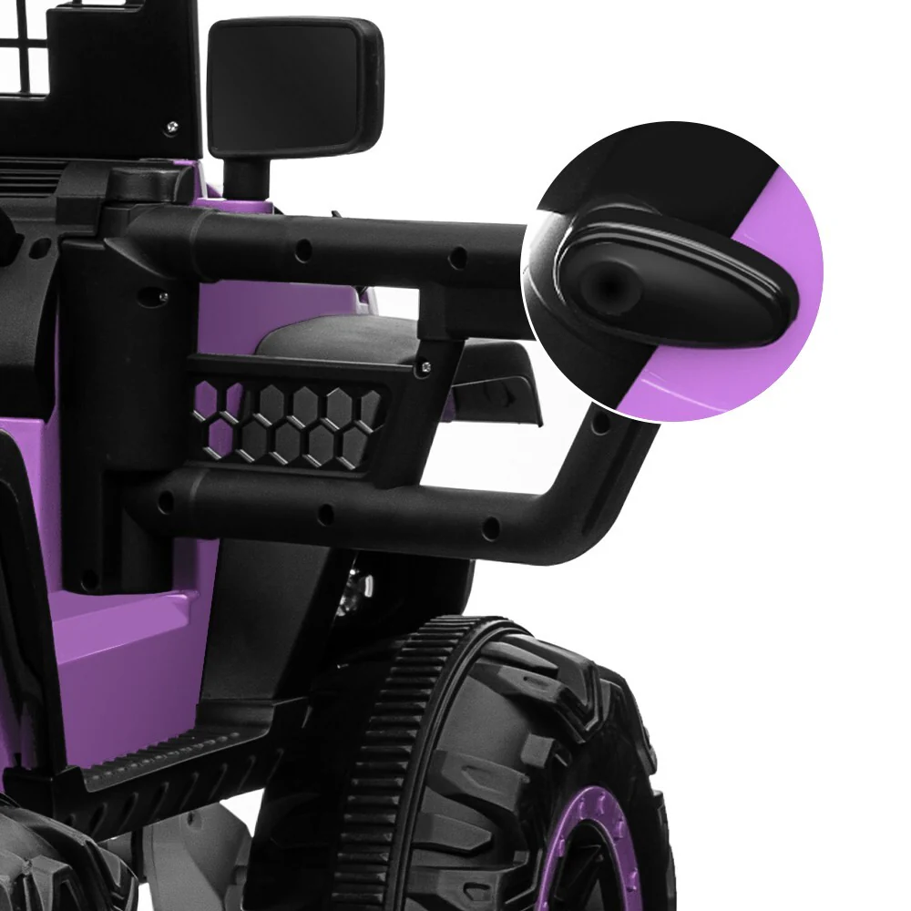 24V Electric Kids Ride-On Car with 2 Seats and 4WD/2WD Switch - Purple - Image 10