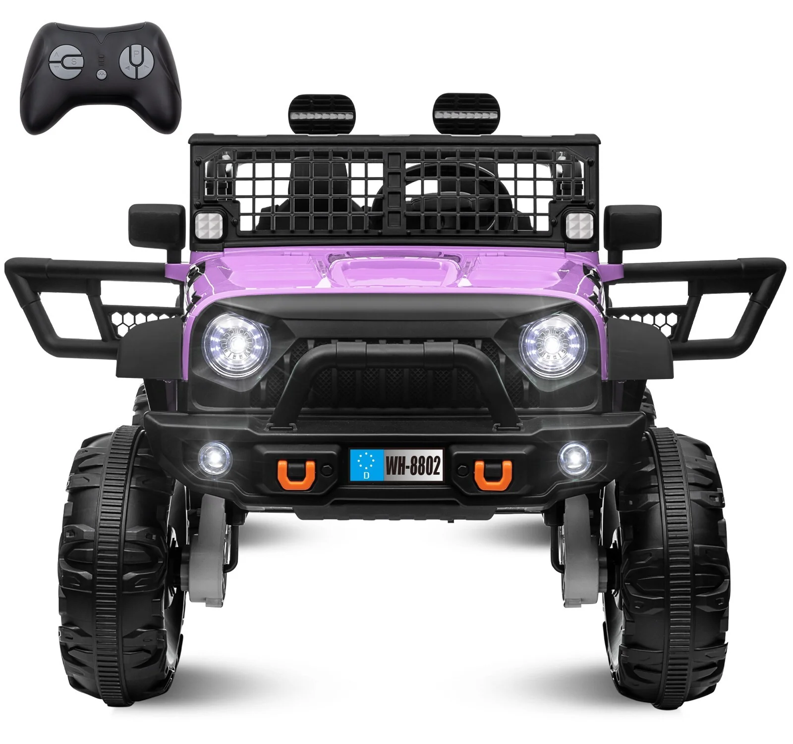 24V Kids Electric Ride-On Truck Purple 2-Seater Switchable 4WD/2WD - Image 10