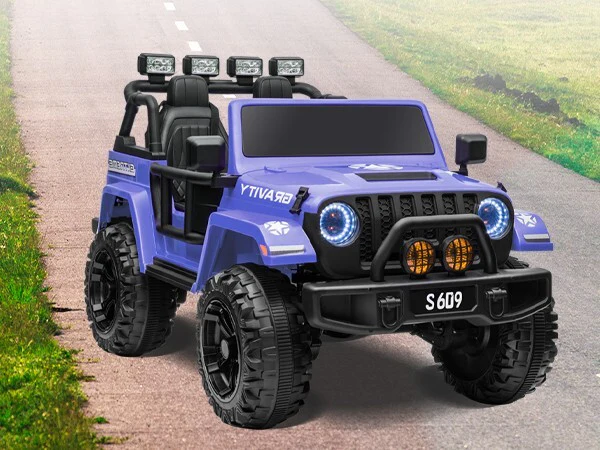 12V Electric Ride-On Jeep Truck for Kids with 2 Seats, 3 Speeds, and Remote Control, Blue - Image 13