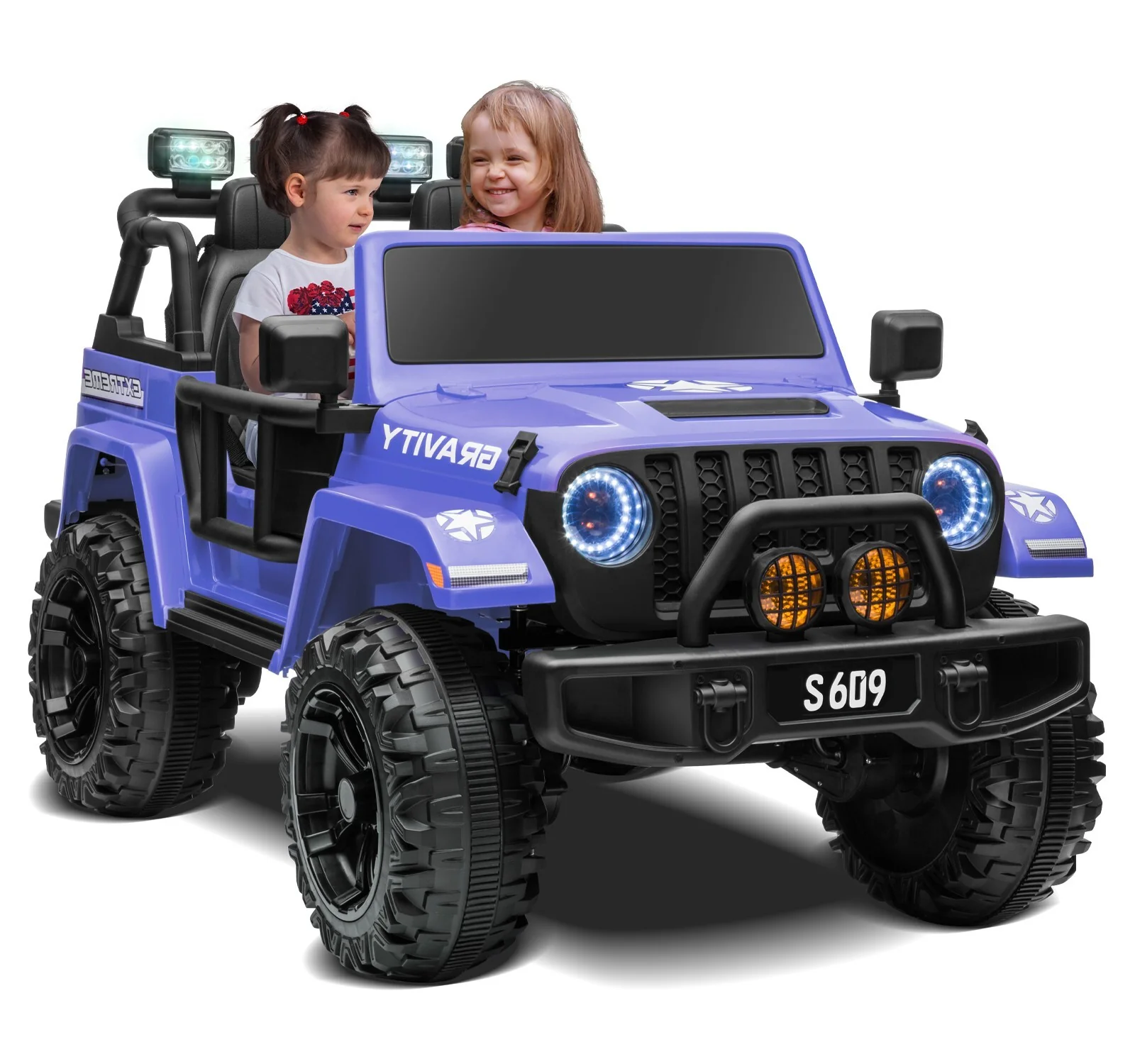 12V Electric Ride-On Jeep Truck for Kids with 2 Seats, 3 Speeds, and Remote Control, Blue - Image 18