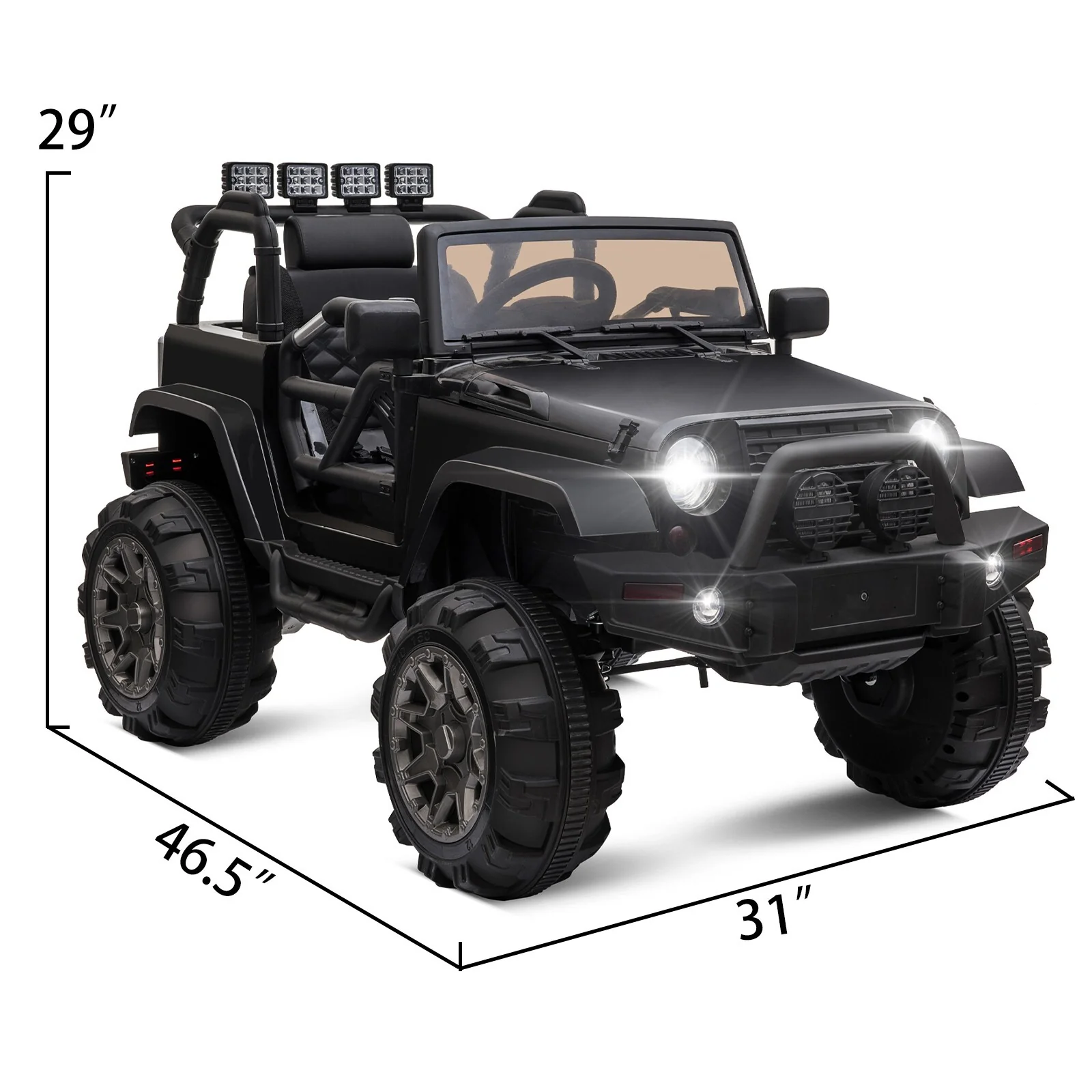 12V Electric Ride-On Jeep Truck for Kids with Remote Control and 3 Speed Settings - Image 12