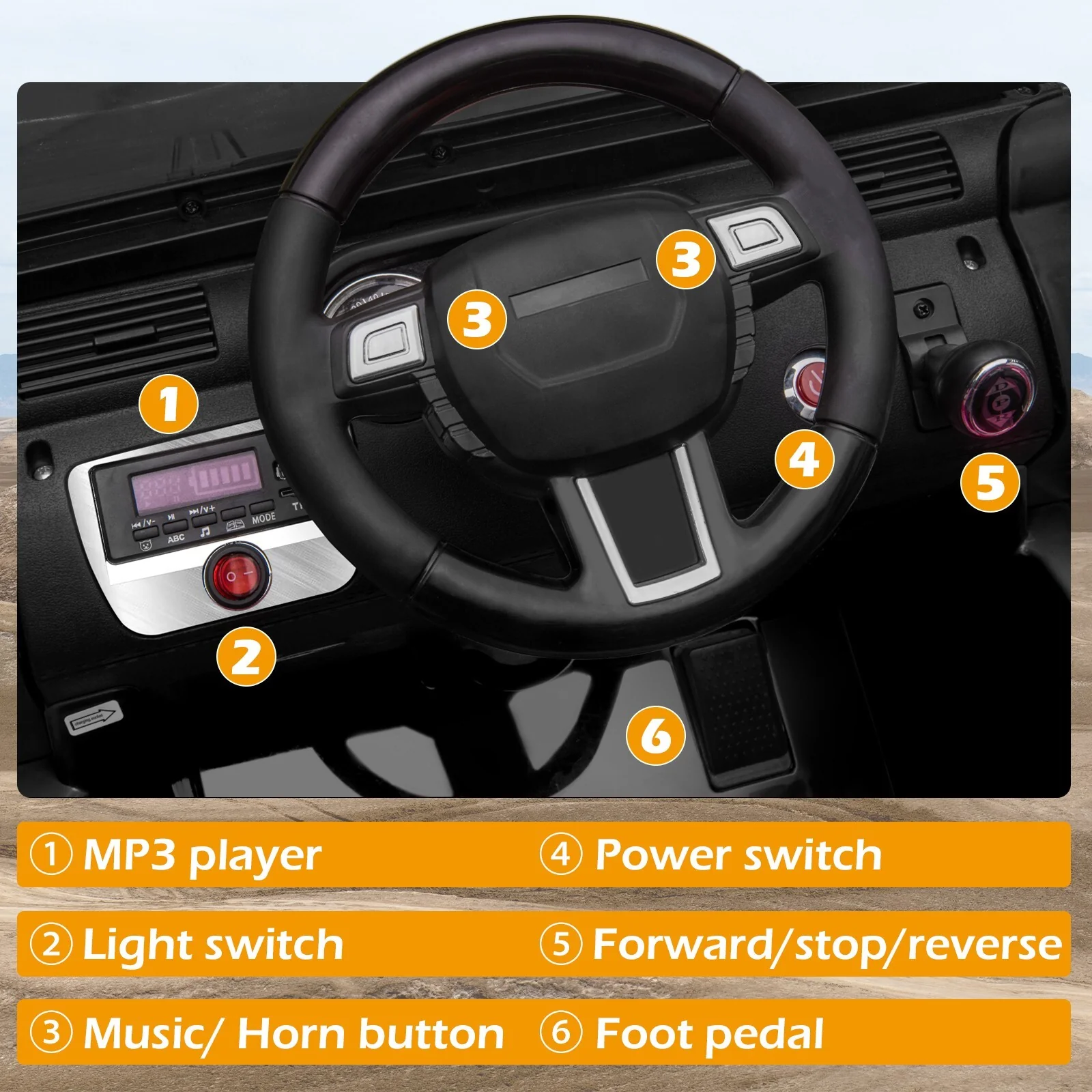 12V Electric Ride-On Jeep Truck for Kids with Remote Control and 3 Speed Settings - Image 14