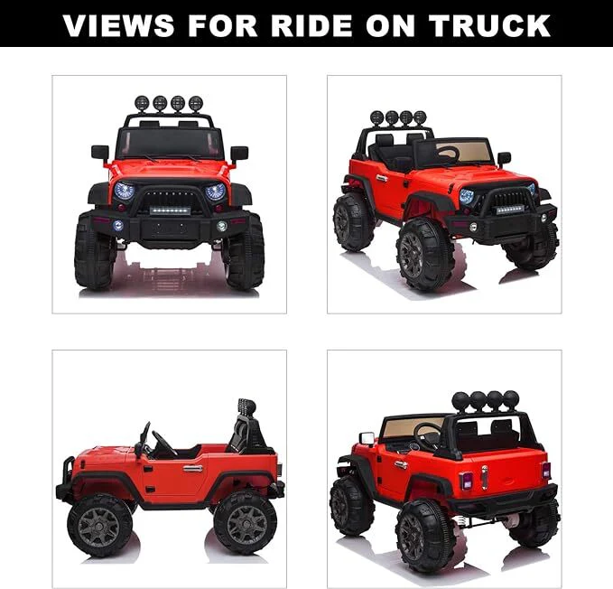 12V Electric Ride-On Pickup Truck for Kids with 3 Speeds and Remote Control - Image 3