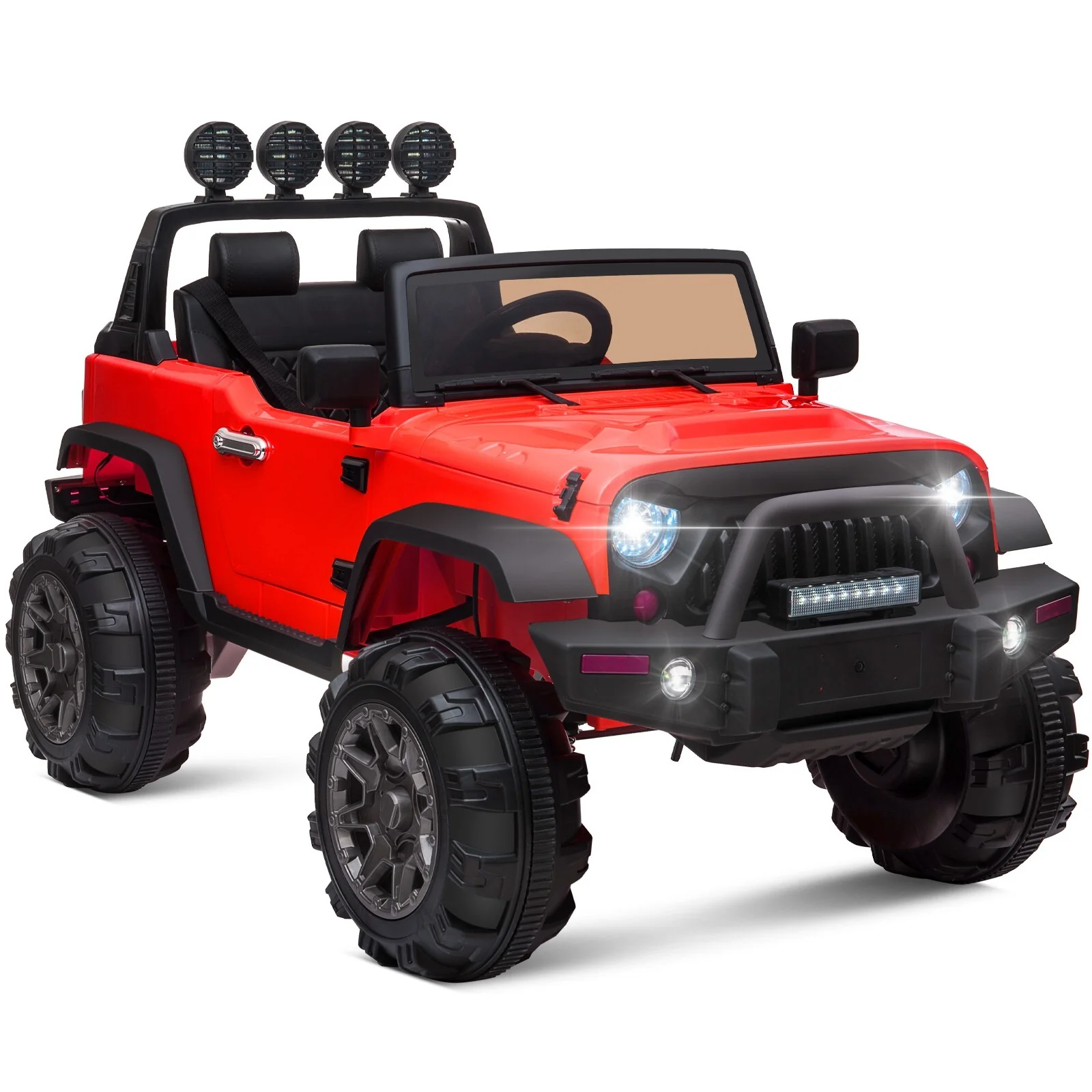 12V Electric Ride-On Kids Pickup Truck with 3 Speeds and Remote Control - Red - Image 9