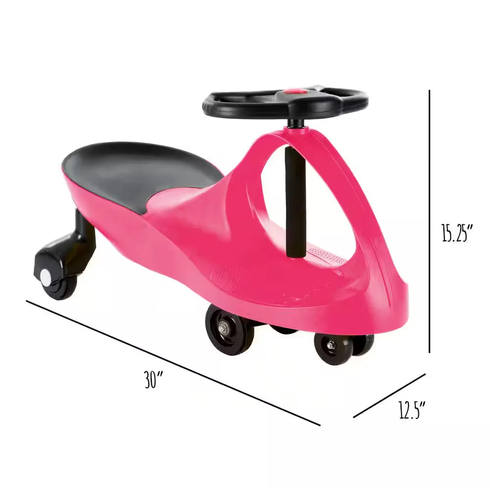 Zig Zag Wiggle Kids Ride-On Car Battery-Free Hot Pink for Girls 3 Years and Up - Image 3