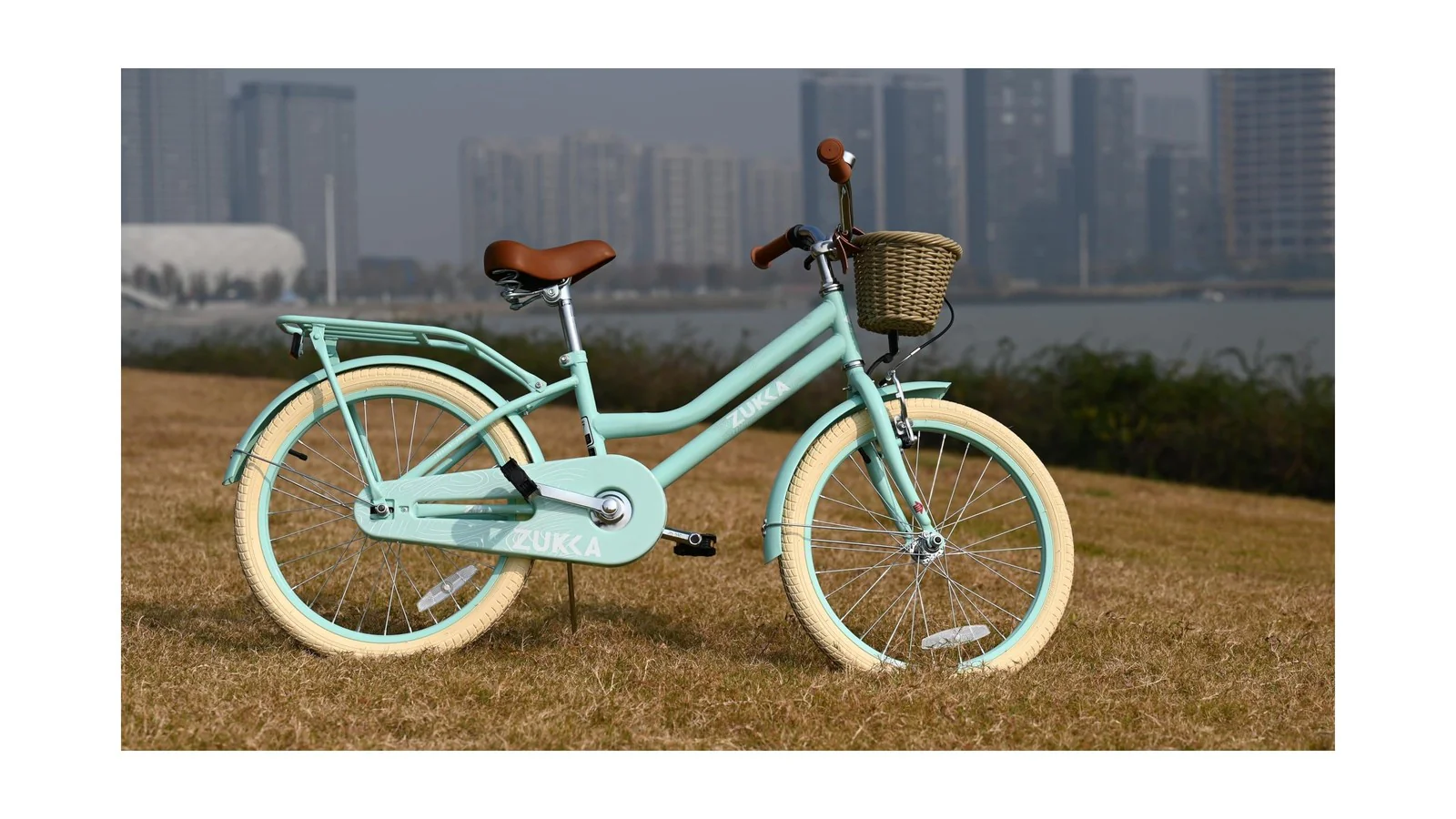 Kids 20/24 Inch Girls Cruiser Bike with Basket Single Speed - Image 6